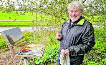 Kunstenaar Jan Baggen schildert hoe de Berkel verandert