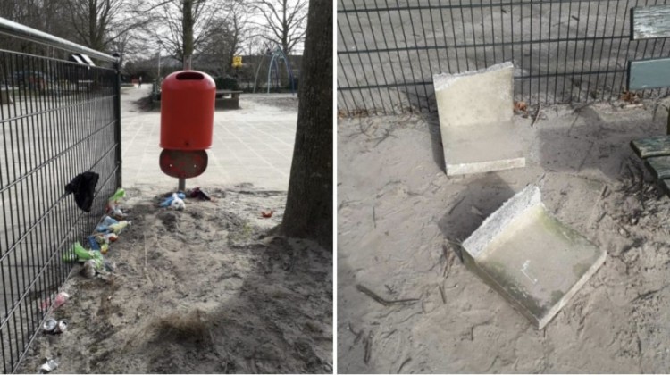 Vandalisme schoolplein in Laren