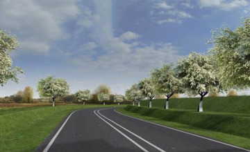 Het witte lint uit vorm door harde wind