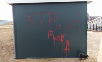 Net geopende Noorderhaven alweer beklad met grafitti